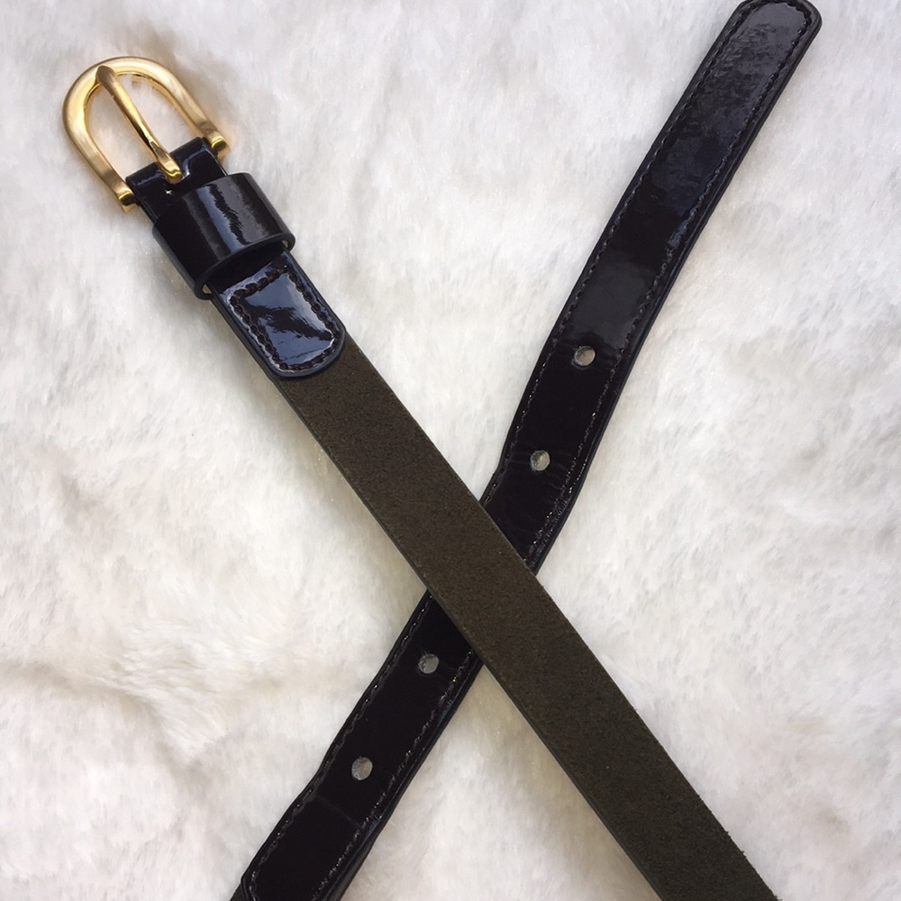 LOFT Dark Green/Spruce Suede Skinny Belt Size (L)